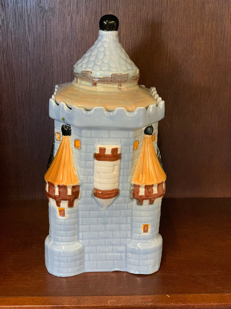 Vintage ceramic outlet kitschy castle cookie jar